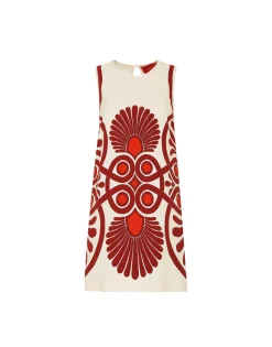Stretch TunicMedallion Placée Cream in Envers Satin