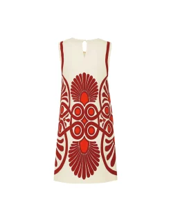 Stretch TunicMedallion Placée Cream in Envers Satin