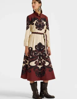 Sundowner DressCorsini Plac&eacute;e Cream in Cotton Poplin