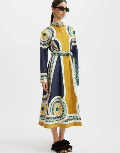 Sundowner DressMudejar Plac&eacute;e Blue in Cotton Poplin
