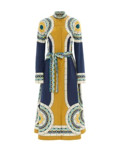 Sundowner DressMudejar Placée Blue in Cotton Poplin
