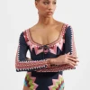 Sunset SuitSunset Navy Plac&eacute;e in Lycra