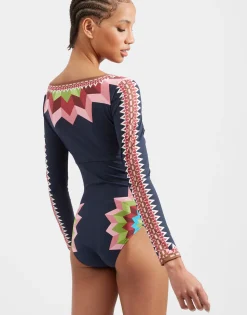 Sunset SuitSunset Navy Plac&eacute;e in Lycra