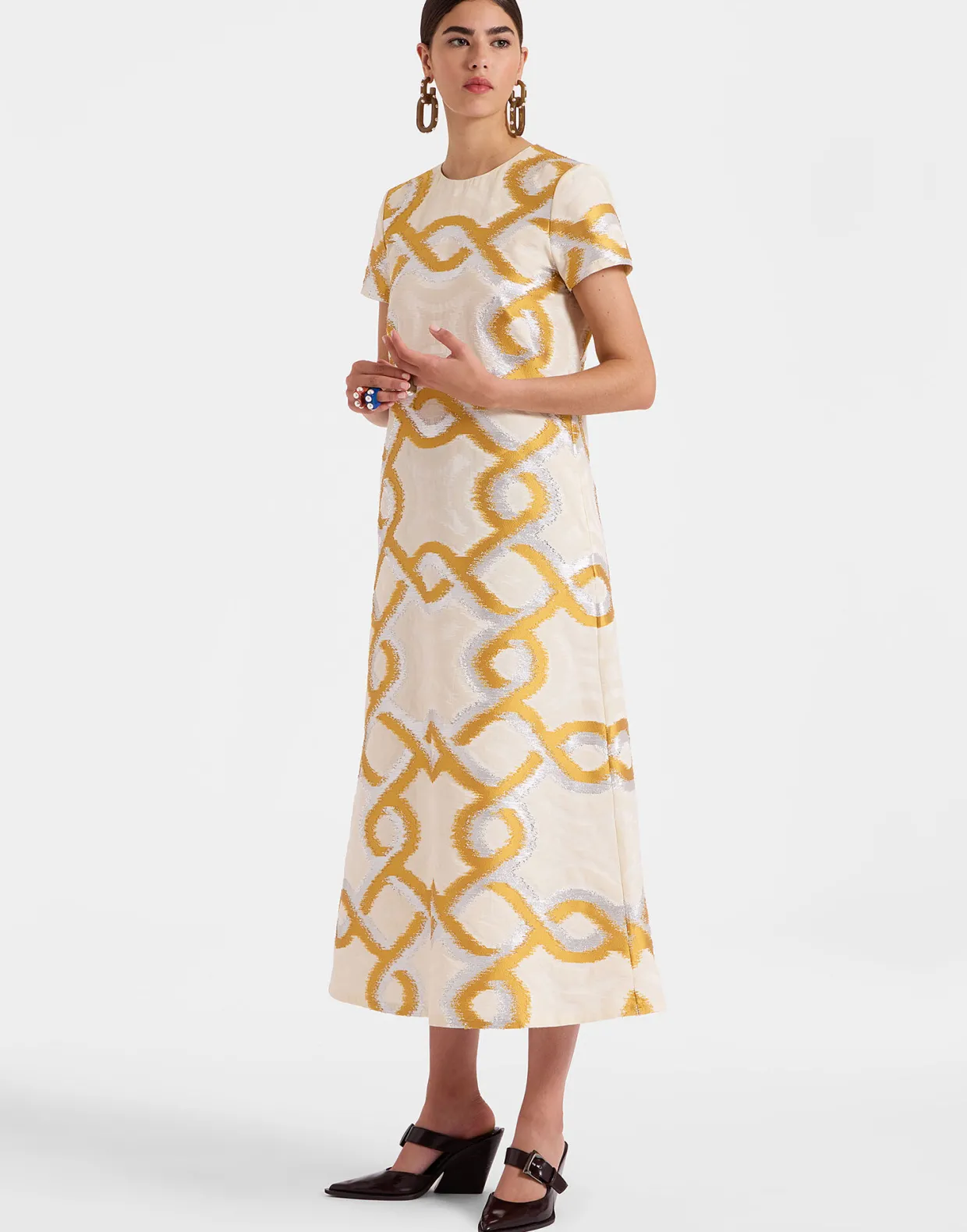 Super Swing DressTackle Gold in Jacquard