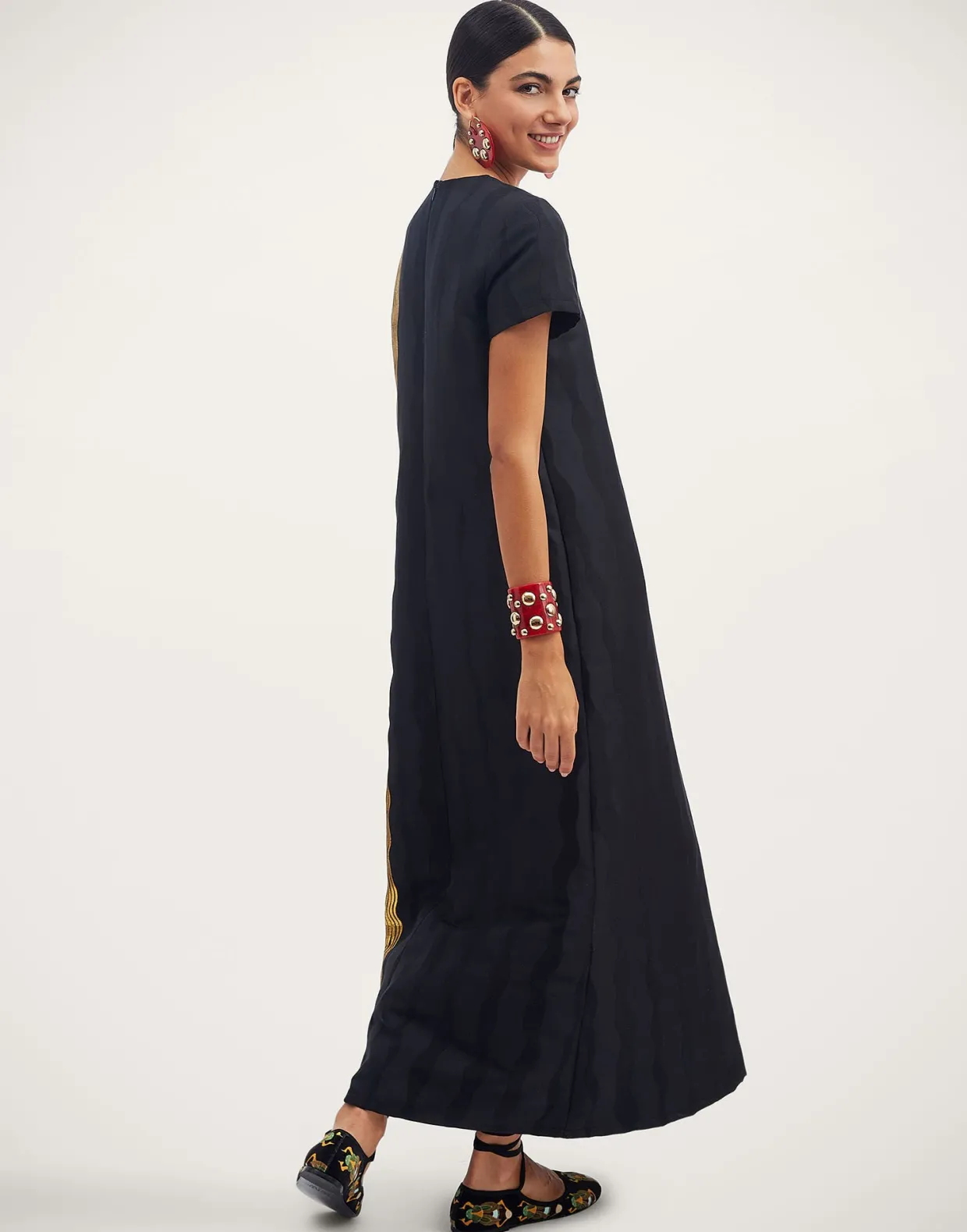 Super Swing DressThe Nile Black in Jacquard
