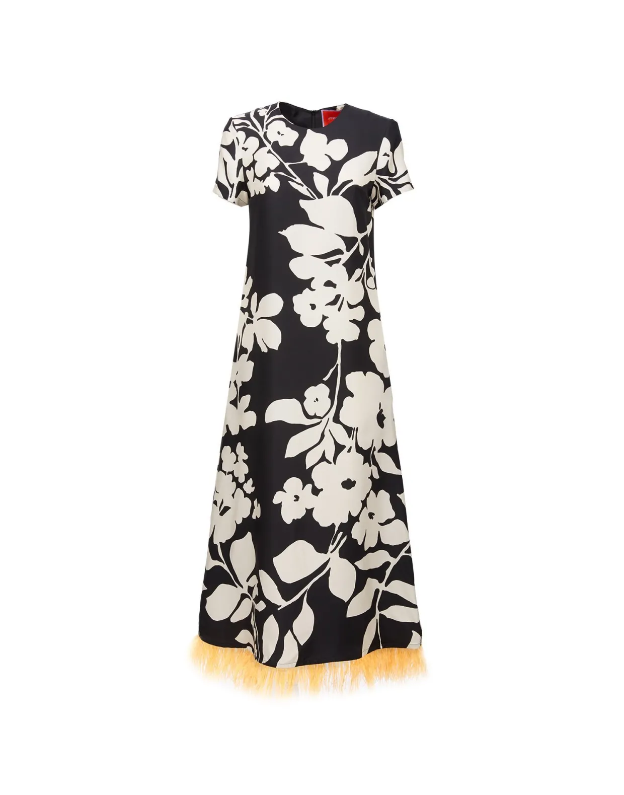 Swing Dress (With Feathers)Winter Jasmine in Twill Silk