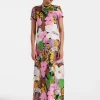 Swing DressBig Flower in Silk Twill