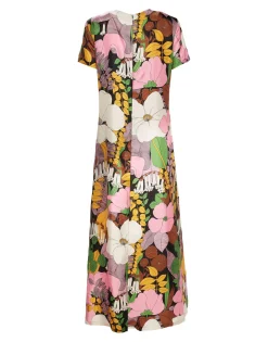 Swing DressBig Flower in Silk Twill