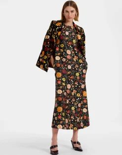 Swing DressBotticelli Black in Silk Twill