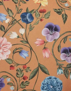 Swing DressBotticelli Rust in Silk Twill With Feathers