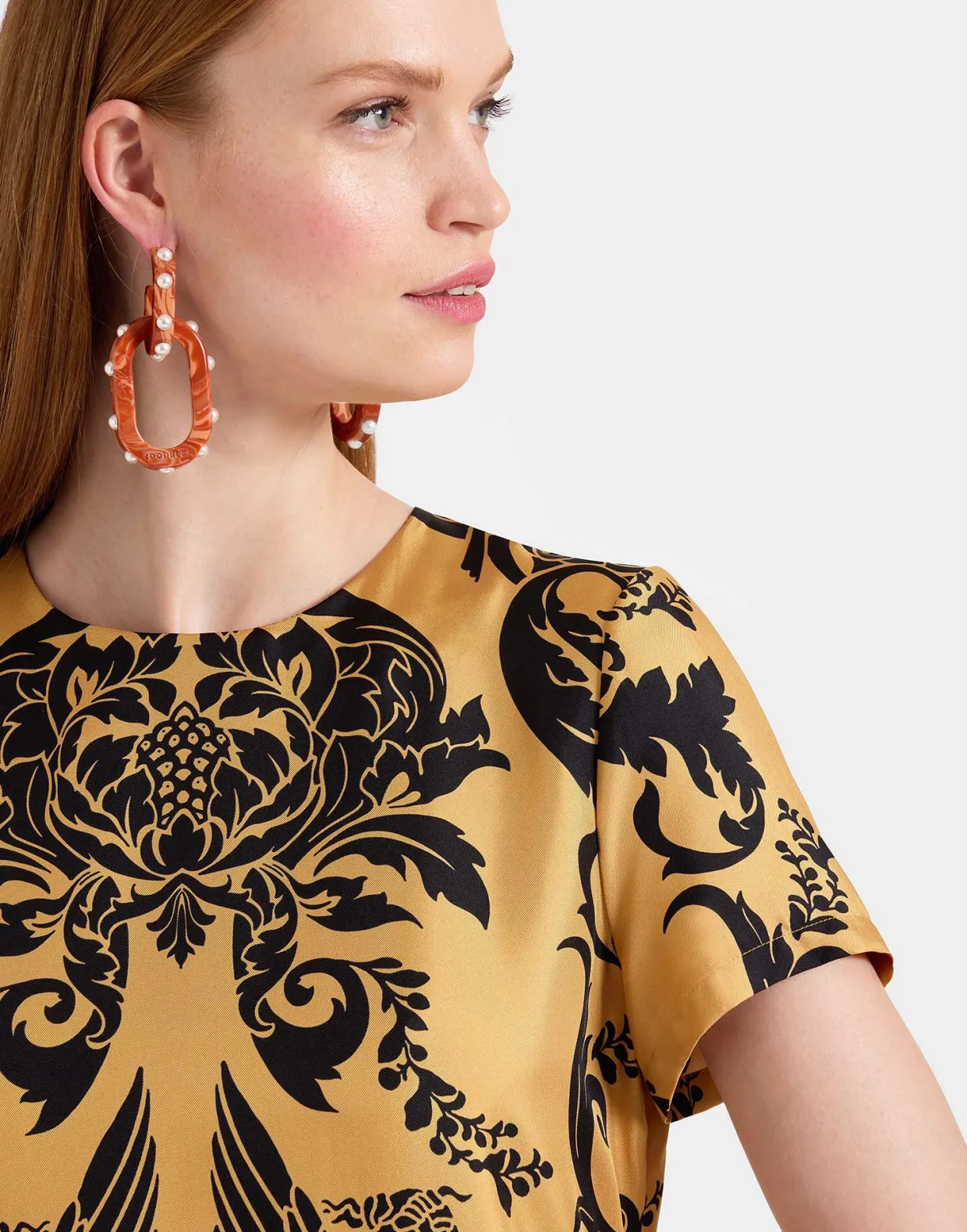 Swing DressCherubs Gold in Silk Twill