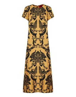 Swing DressCherubs Gold in Silk Twill