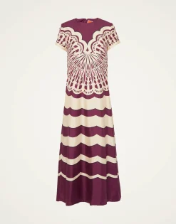 Swing DressFans Plac&eacute;e Purple in Silk Twill