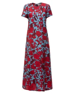 Swing DressLilium Turchese in Silk Twill