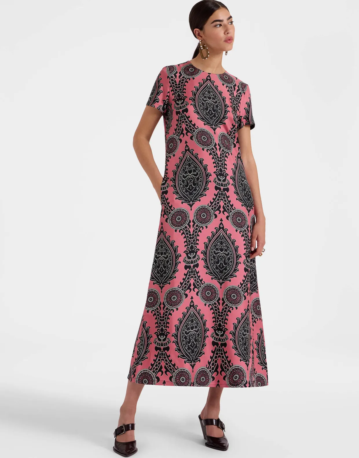 Swing DressOltrarno Pink in Silk Twill