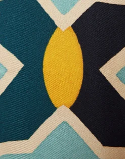 Swing DressPlaza Light Blue in Silk Twill With Feathers