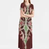 Swing DressPortal Plac&eacute;e Brown in Silk Twill