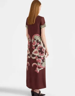 Swing DressPortal Plac&eacute;e Brown in Silk Twill