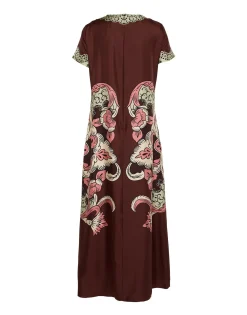 Swing DressPortal Plac&eacute;e Brown in Silk Twill