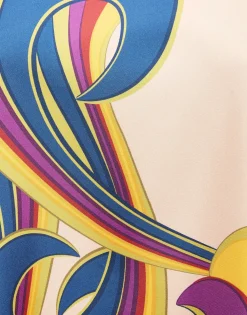 Swing DressRainbow Swirl Rosa Placée in Twill Silk