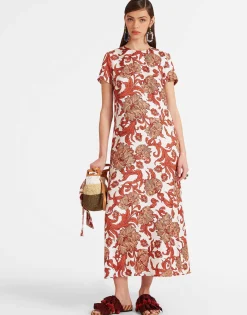 Swing DressReef White in Silk Twill