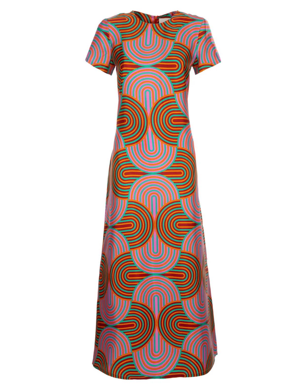 Swing DressSlinky Rosso in Silk Twill