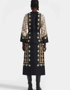 The Apericena DressDazed Plac&eacute;e Black in Silk Twill