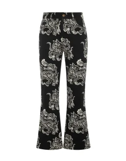 The Cropped Flare JeanCrazy Tigers Black & White in Cotton Drill