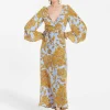 The Wrap DressTangle Light Blue in Crepe De Chine