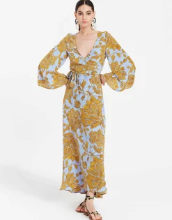 The Wrap DressTangle Light Blue in Crepe De Chine