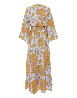 The Wrap DressTangle Light Blue in Crepe De Chine