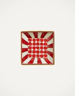 Trinket Tray (15X15)Cherries Avorio in Porcelain