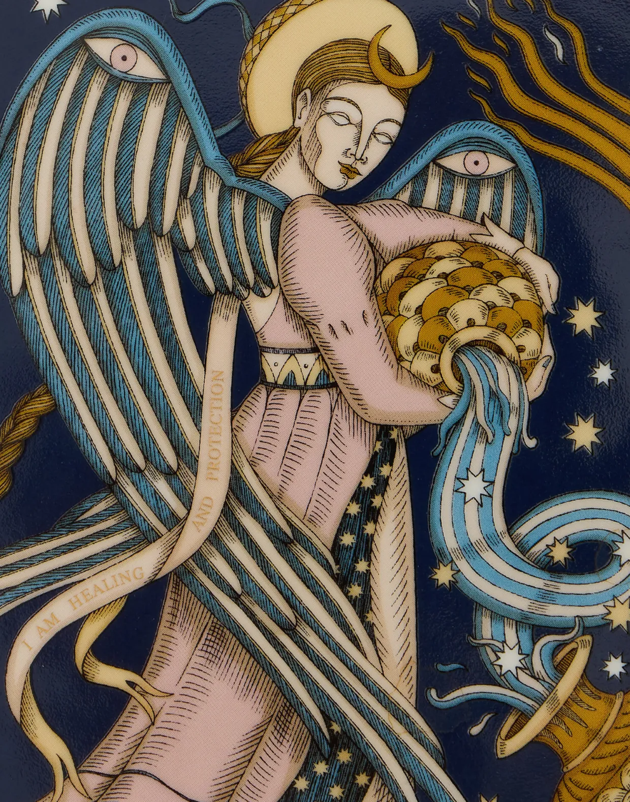 Trinket TrayThe Angel Midnight Blue in Porcelain