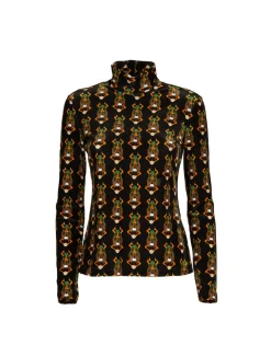 TurtleneckScarab Black in Stretch Velvet