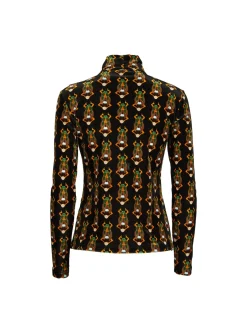 TurtleneckScarab Black in Stretch Velvet