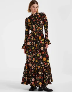 Visconti DressBotticelli Black in Crepe De Chine Silk