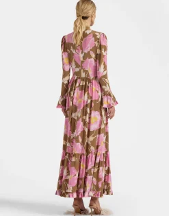 Visconti DressSylph Khaki in Crepe De Chine Silk