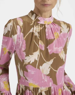 Visconti DressSylph Khaki in Crepe De Chine Silk