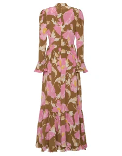 Visconti DressSylph Khaki in Crepe De Chine Silk