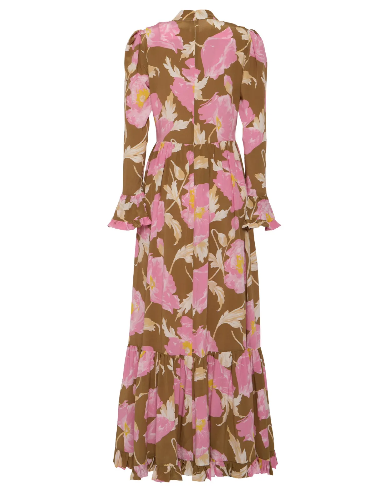 Visconti DressSylph Khaki in Crepe De Chine Silk