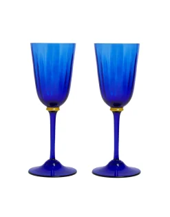 Wine Glasses Set Of 2Blue in Murano Glass