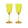 Wine Glasses Set Of 2Yellow in Murano Glass
